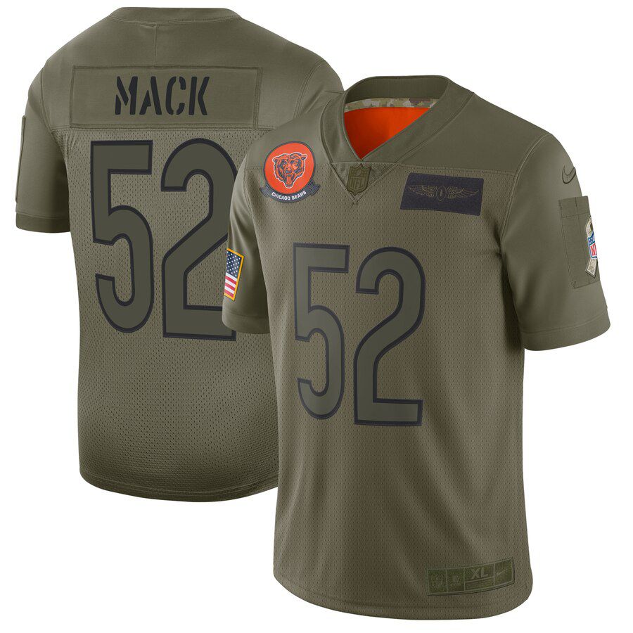 Men Chicago Bears #52 Mack Green Nike Olive Salute To Service Limited NFL Jerseys->chicago bears->NFL Jersey